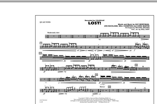 Michael Brown Lost! - Quad Toms sheet music notes and chords arranged for Marching Band