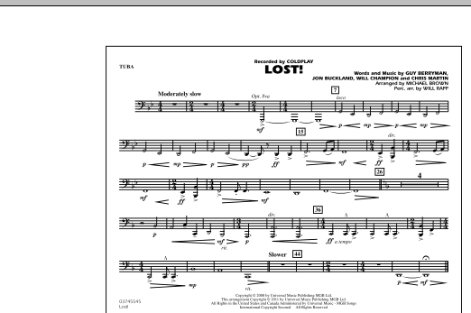 Michael Brown Lost! - Tuba sheet music notes and chords arranged for Marching Band