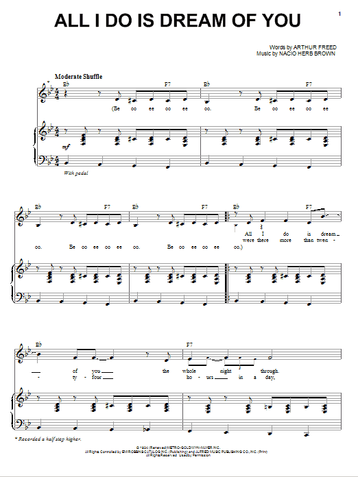 Michael Bublé All I Do Is Dream Of You sheet music notes and chords arranged for Pro Vocal