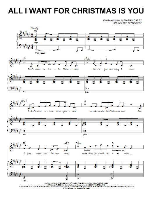 Michael Bublé All I Want For Christmas Is You sheet music notes and chords arranged for Pro Vocal
