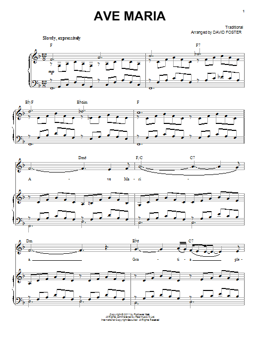 Michael Bublé Ave Maria sheet music notes and chords arranged for Pro Vocal