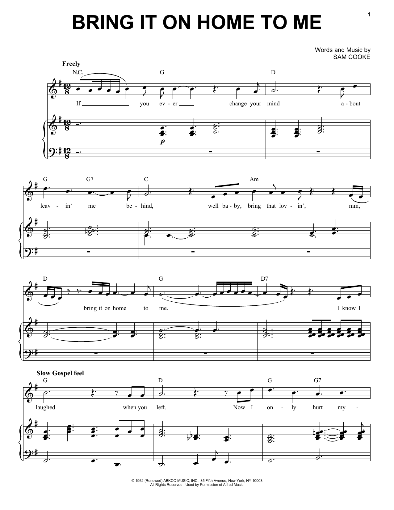 Michael Bublé Bring It On Home To Me sheet music notes and chords arranged for Piano & Vocal