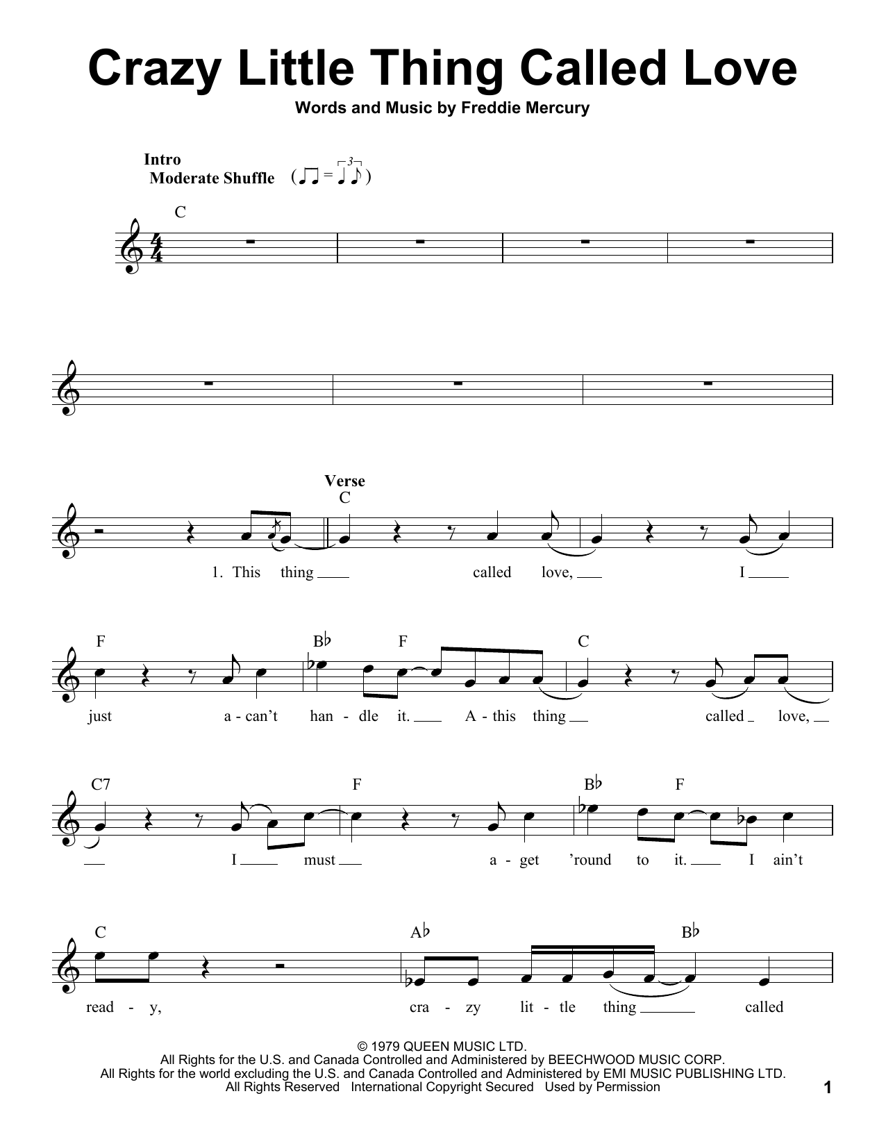 Michael Bublé Crazy Little Thing Called Love sheet music notes and chords arranged for Pro Vocal