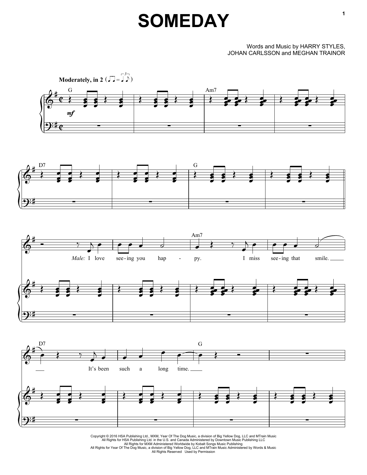 Michael Buble featuring Meghan Trainor Someday sheet music notes and chords arranged for Piano & Vocal