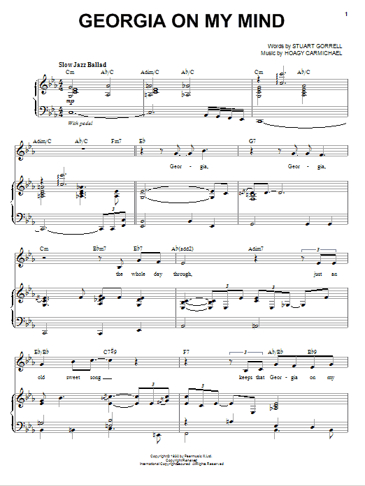 Michael Bublé Georgia On My Mind sheet music notes and chords arranged for Pro Vocal