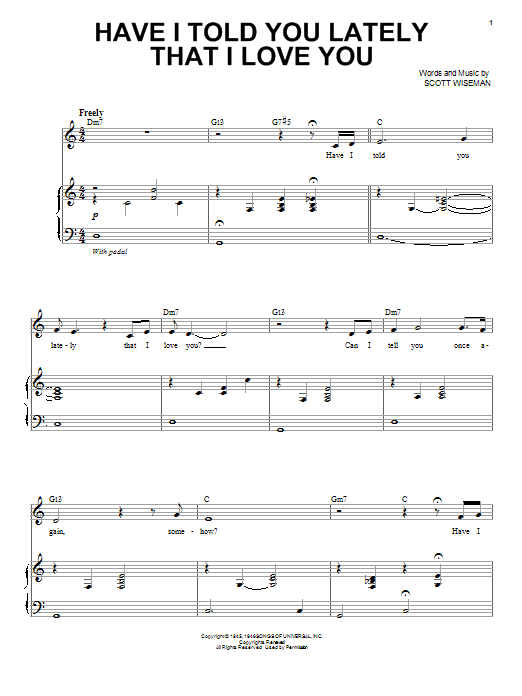 Michael Buble Have I Told You Lately That I Love You sheet music notes and chords arranged for Piano & Vocal