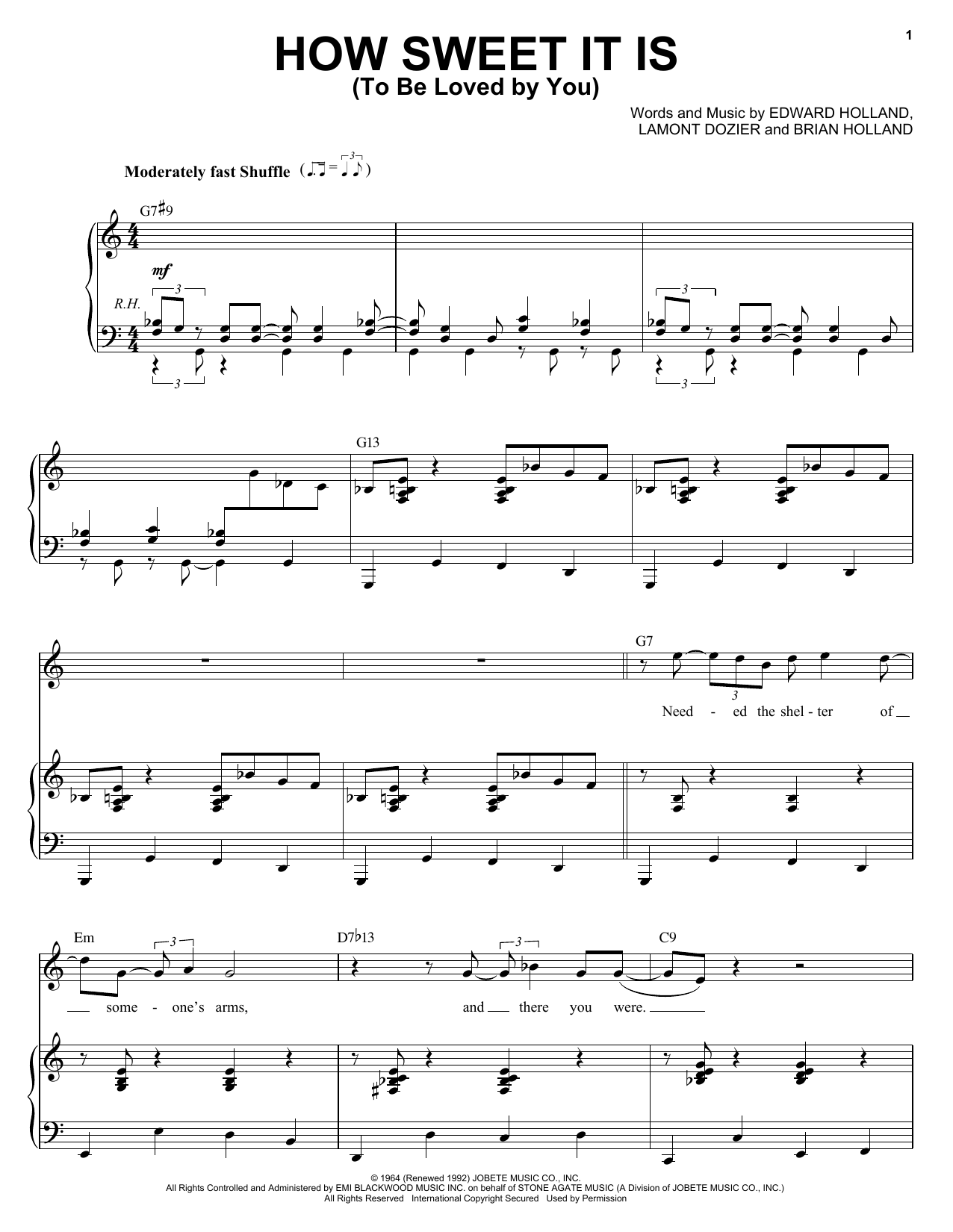Michael Buble How Sweet It Is (To Be Loved By You) sheet music notes and chords arranged for Piano & Vocal