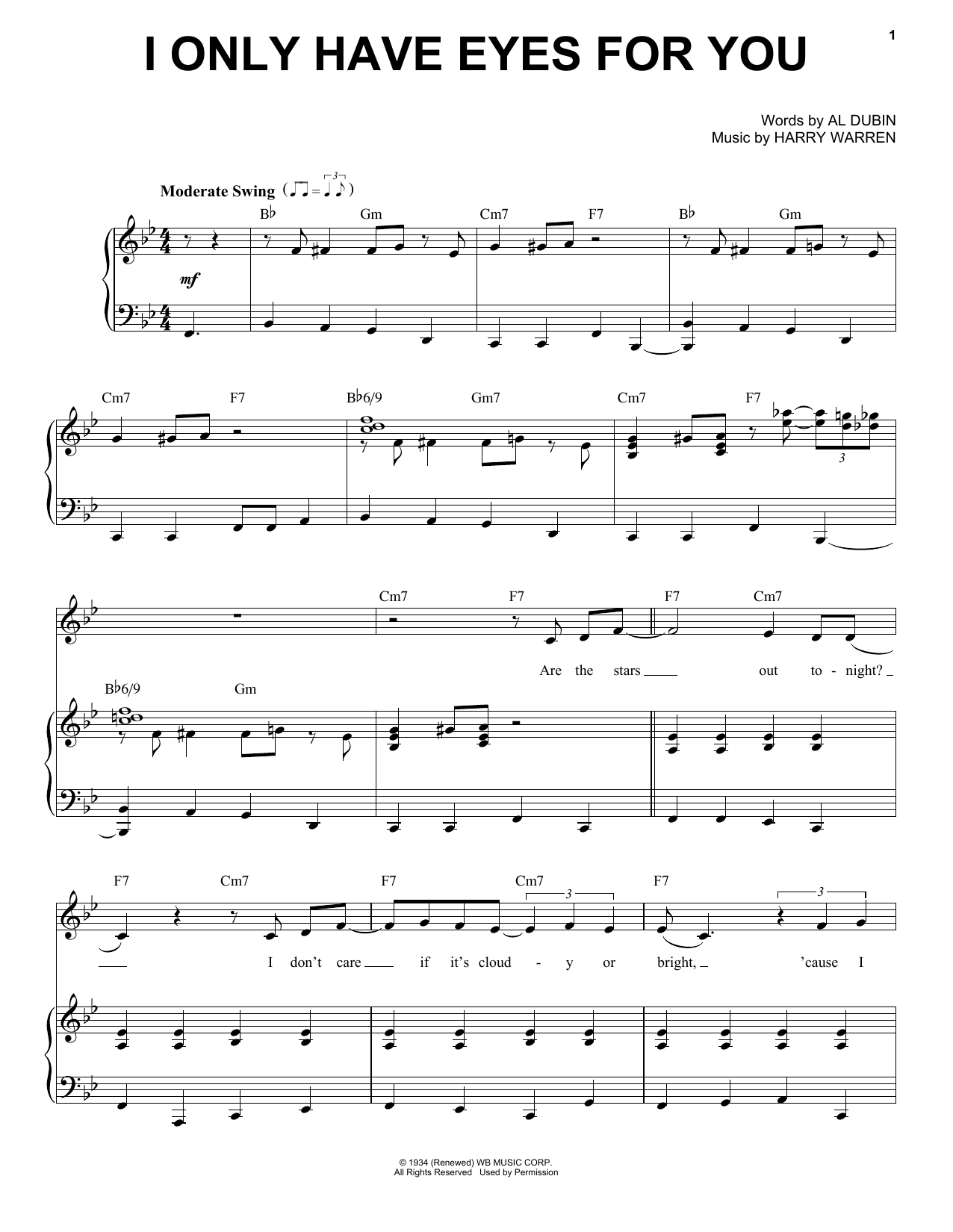 Michael Bublé I Only Have Eyes For You sheet music notes and chords arranged for Piano & Vocal