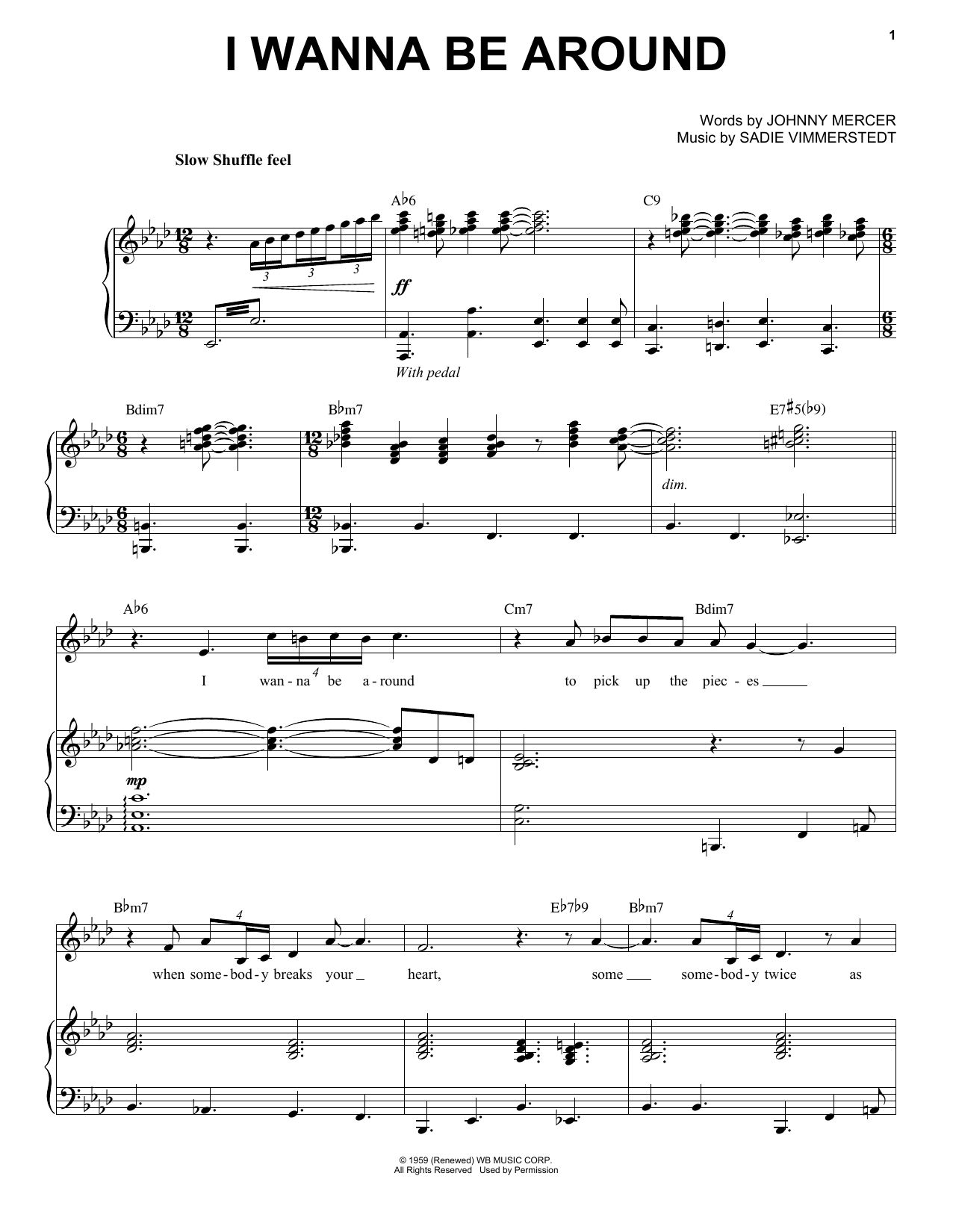 Michael Bublé I Wanna Be Around sheet music notes and chords arranged for Piano & Vocal