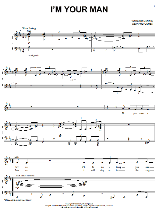 Michael Bublé I'm Your Man sheet music notes and chords arranged for Piano, Vocal & Guitar Chords