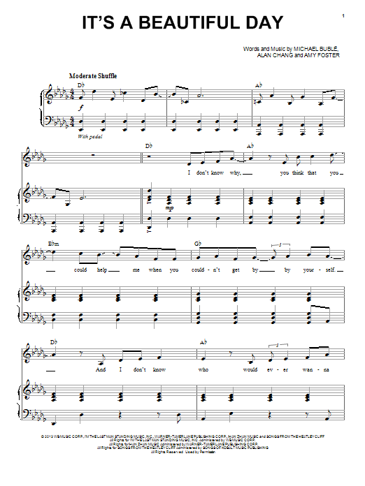 Michael Buble It's A Beautiful Day sheet music notes and chords arranged for Piano, Vocal & Guitar Chords (Right-Hand Melody)