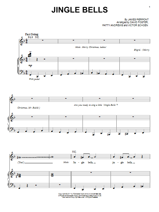 Michael Bublé Jingle Bells sheet music notes and chords arranged for Pro Vocal