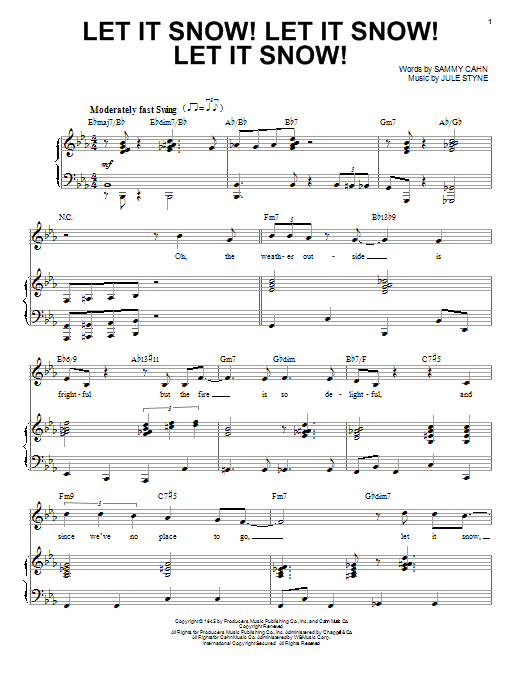 Michael Buble Let It Snow! Let It Snow! Let It Snow! sheet music notes and chords arranged for Piano & Vocal