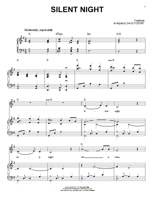 Michael Bublé Silent Night sheet music notes and chords arranged for Pro Vocal