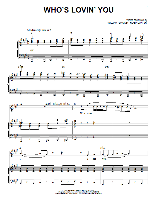 Michael Bublé Who's Lovin' You sheet music notes and chords arranged for Piano, Vocal & Guitar Chords