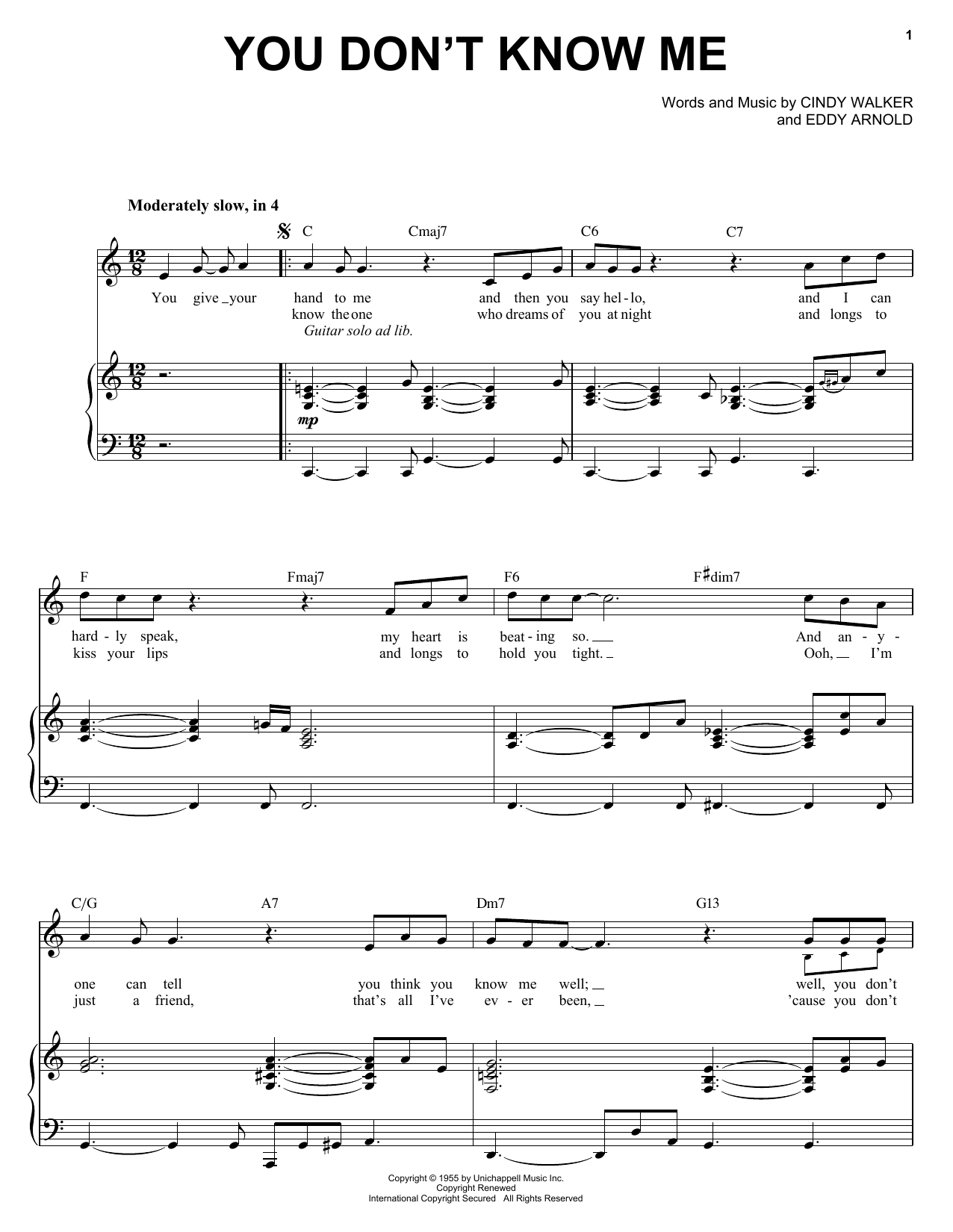 Michael Bublé You Don't Know Me sheet music notes and chords arranged for Piano, Vocal & Guitar Chords