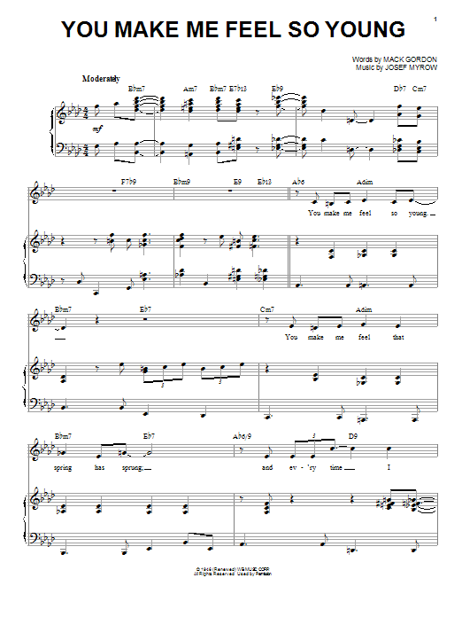 Michael Bublé You Make Me Feel So Young sheet music notes and chords arranged for Piano, Vocal & Guitar Chords