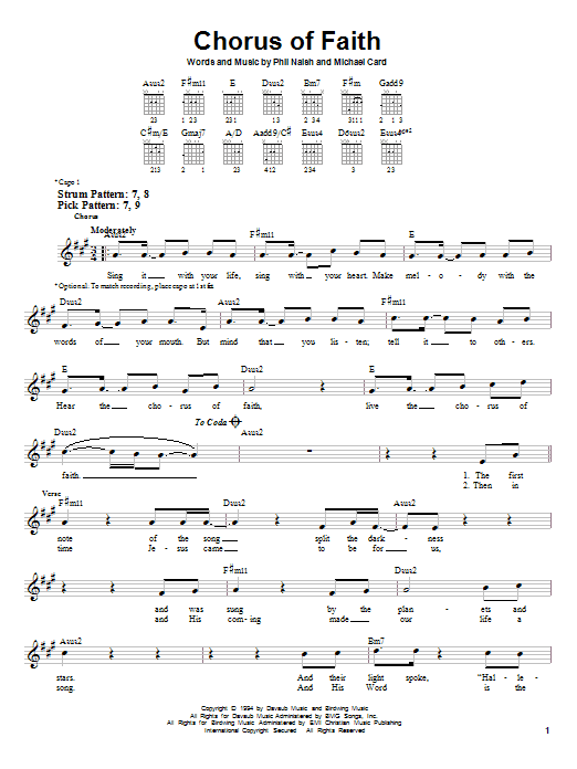 Michael Card Chorus Of Faith sheet music notes and chords arranged for Easy Guitar