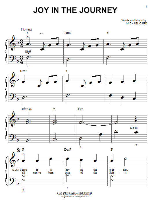Michael Card Joy In The Journey sheet music notes and chords arranged for Piano, Vocal & Guitar Chords (Right-Hand Melody)