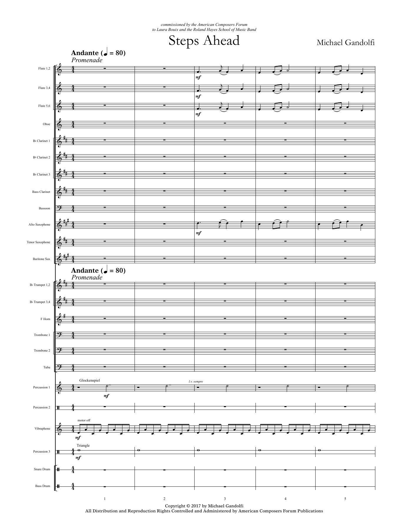 Michael Gandolfi Steps Ahead - Full Score sheet music notes and chords arranged for Concert Band