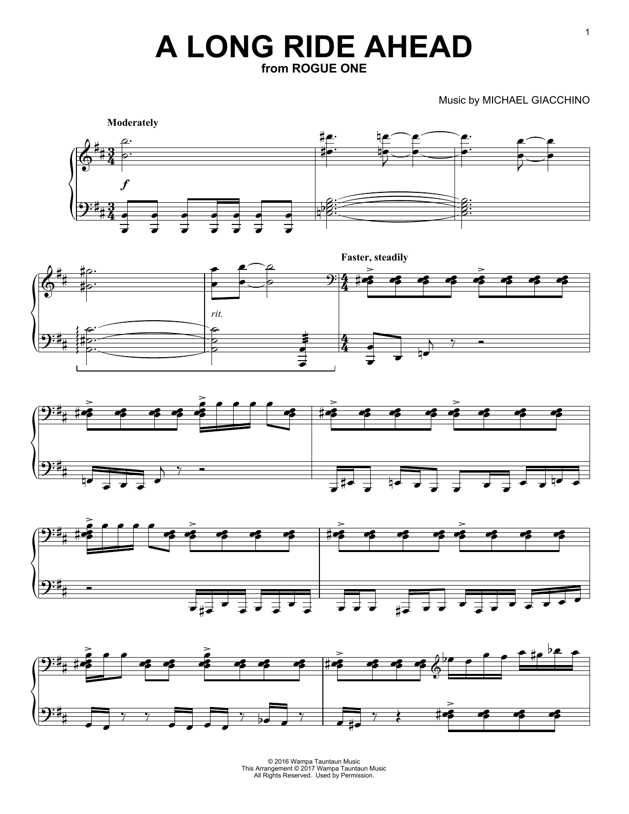 Michael Giacchino A Long Ride Ahead sheet music notes and chords arranged for Easy Piano