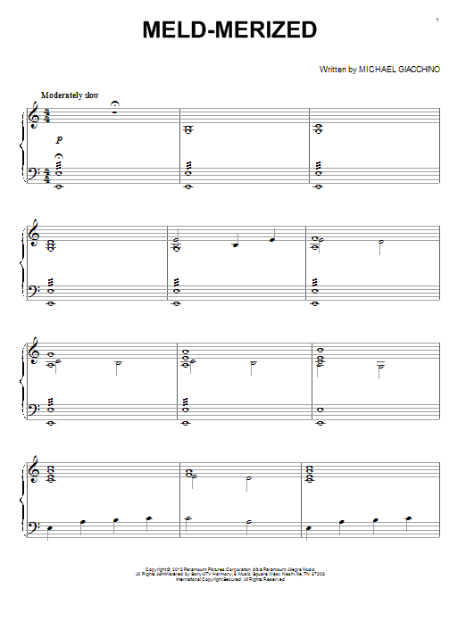 Michael Giacchino Meld-Merized sheet music notes and chords arranged for Piano Solo