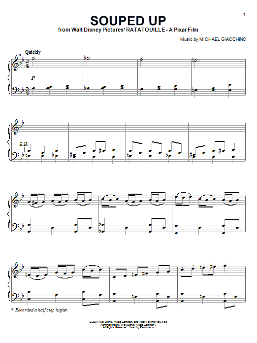 Michael Giacchino Souped Up sheet music notes and chords arranged for Piano Solo