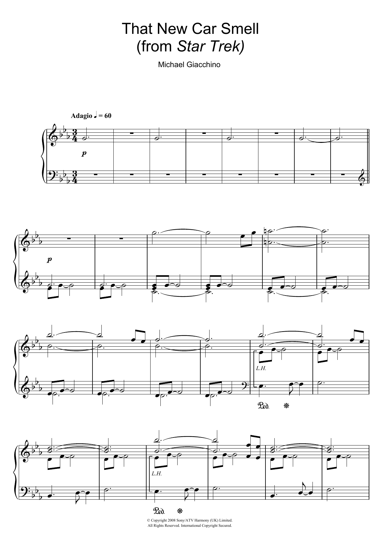 Michael Giacchino That New Car Smell (from Star Trek) sheet music notes and chords arranged for Piano Solo
