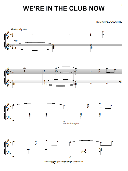 Michael Giacchino We're In The Club Now sheet music notes and chords arranged for Easy Piano