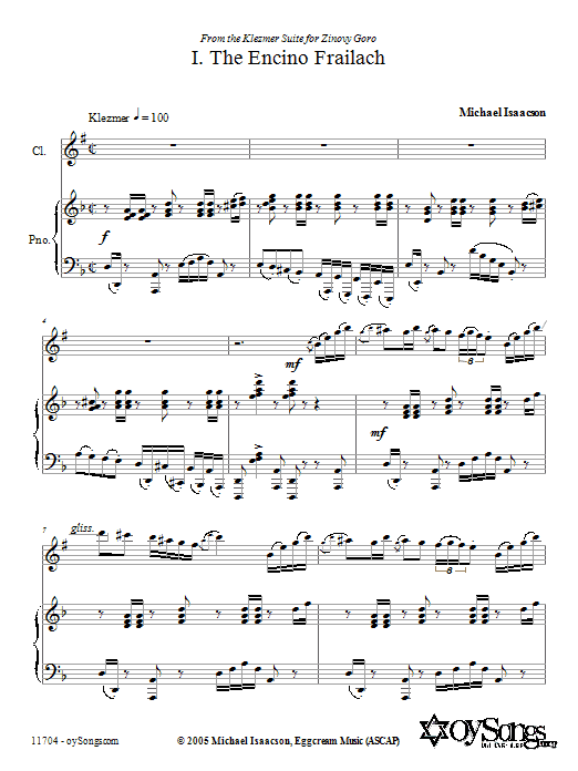 Michael Isaacson Encino Frailach sheet music notes and chords arranged for Lead Sheet / Fake Book