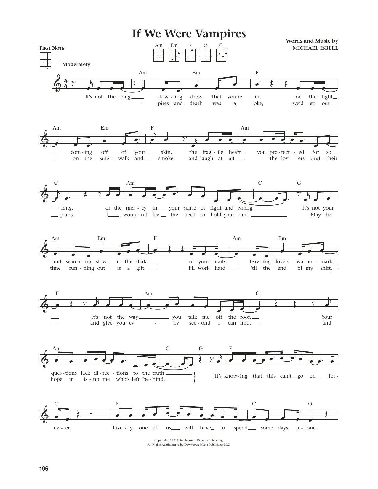 Michael Isbell If We Were Vampires (from The Daily Ukulele) (arr. Jim Beloff) sheet music notes and chords arranged for Ukulele