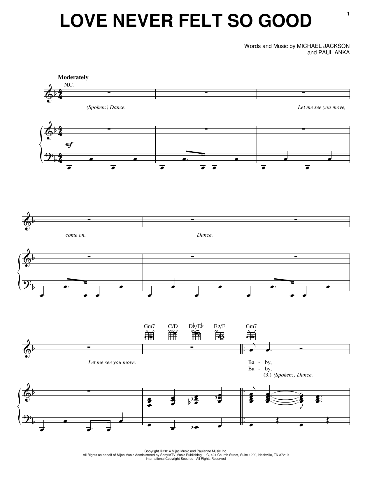 Michael Jackson & Justin Timberlake Love Never Felt So Good sheet music notes and chords arranged for Easy Piano