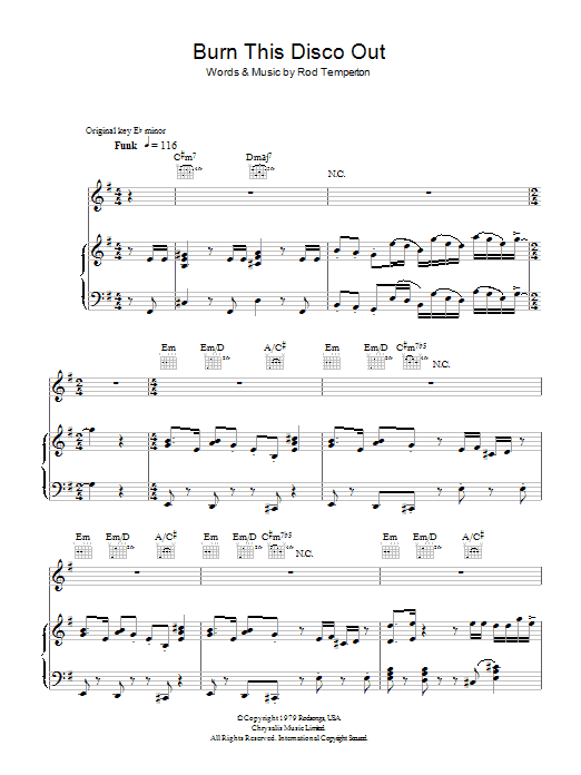 Michael Jackson Burn This Disco Out sheet music notes and chords arranged for Beginner Piano