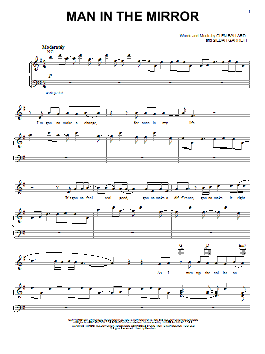 Michael Jackson Man In The Mirror sheet music notes and chords arranged for Ukulele