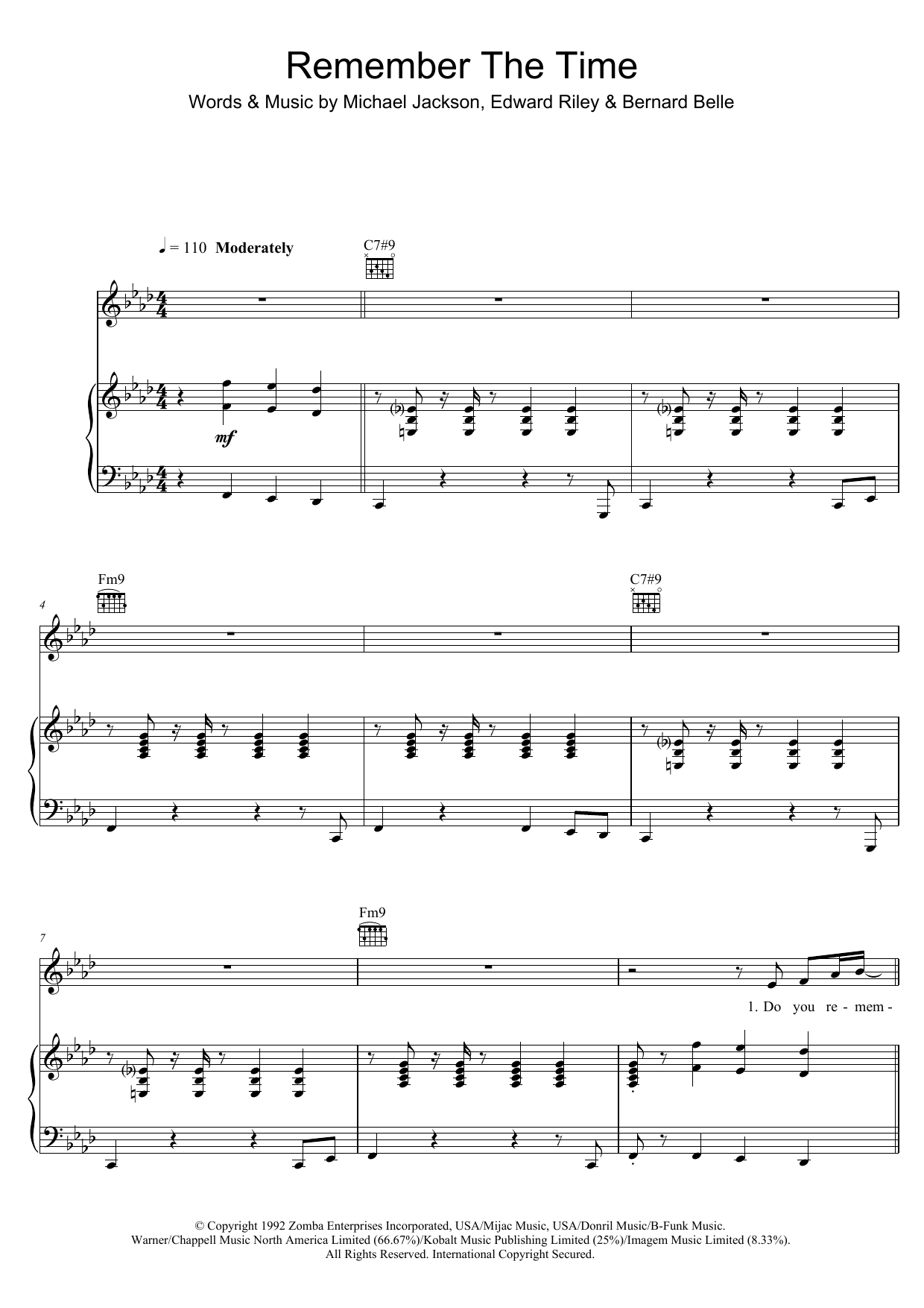Michael Jackson Remember The Time sheet music notes and chords arranged for Ukulele
