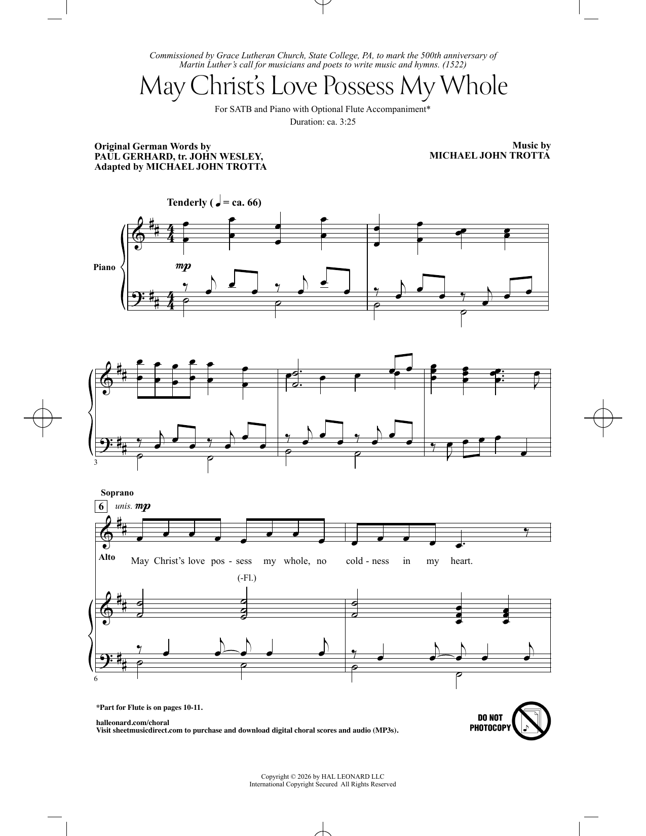 Michael John Trotta May Christ's Love Possess My Whole sheet music notes and chords arranged for SATB Choir