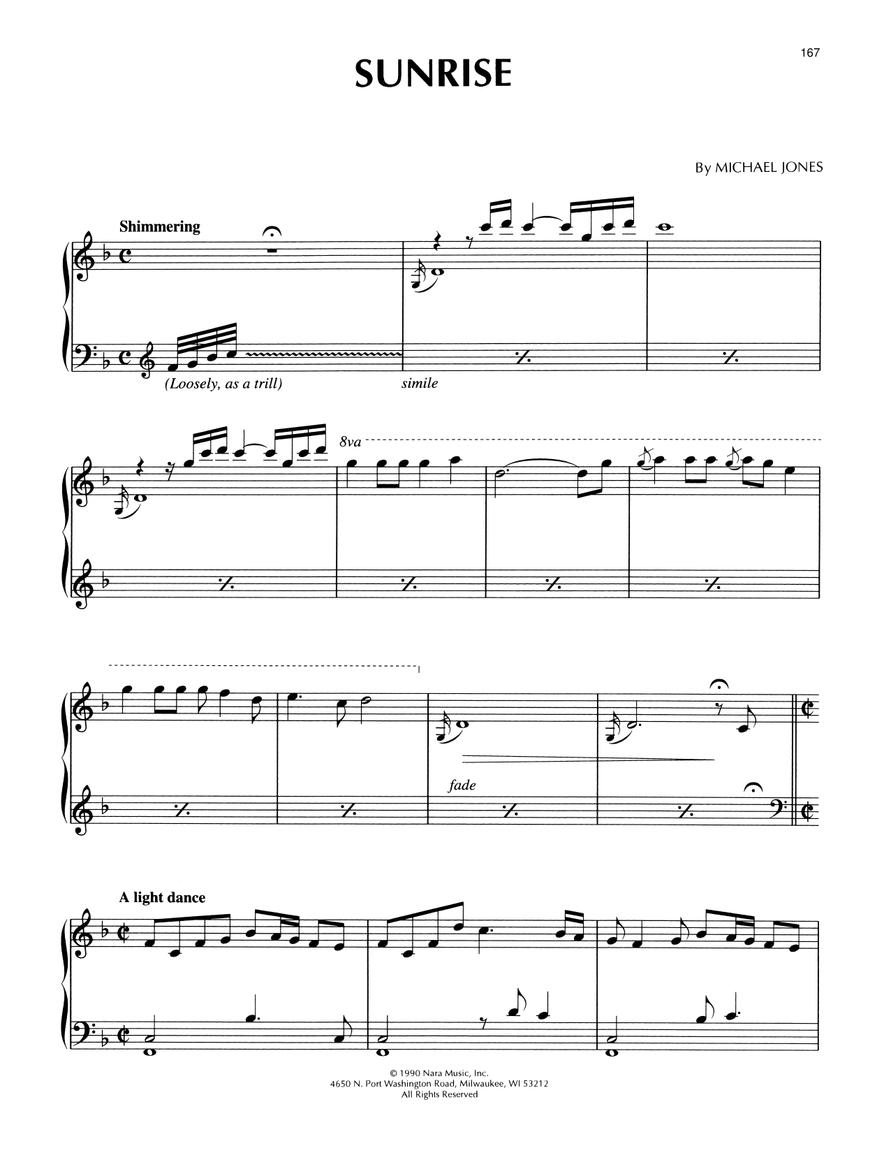 Michael Jones Sunrise sheet music notes and chords arranged for Piano Solo