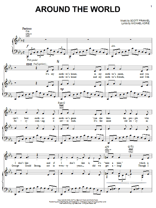 Michael Korie Around The World sheet music notes and chords arranged for Piano & Vocal