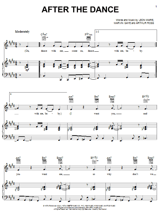 Michael McDonald After The Dance sheet music notes and chords arranged for Piano, Vocal & Guitar Chords (Right-Hand Melody)