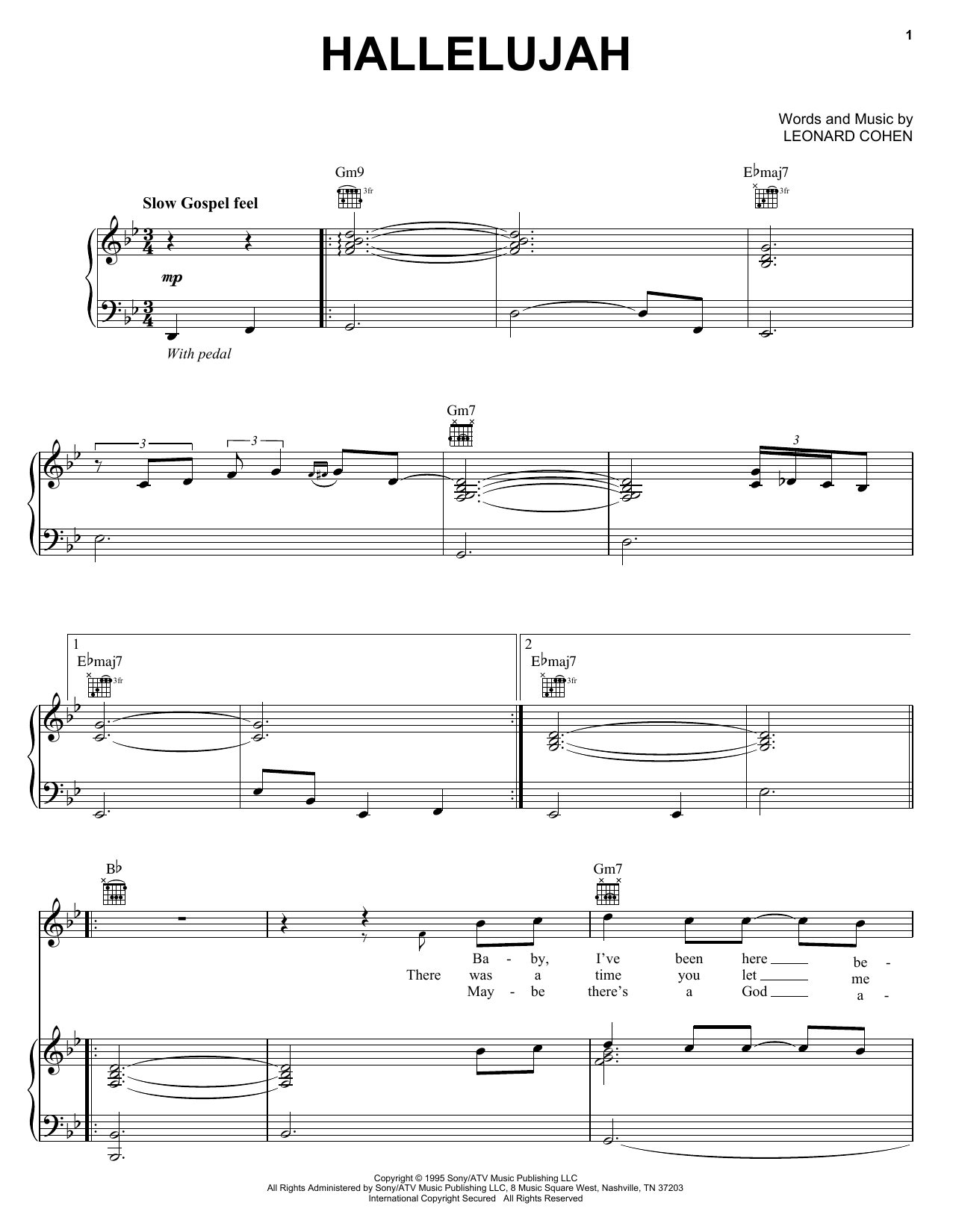 Michael McDonald Hallelujah sheet music notes and chords arranged for Piano, Vocal & Guitar Chords (Right-Hand Melody)