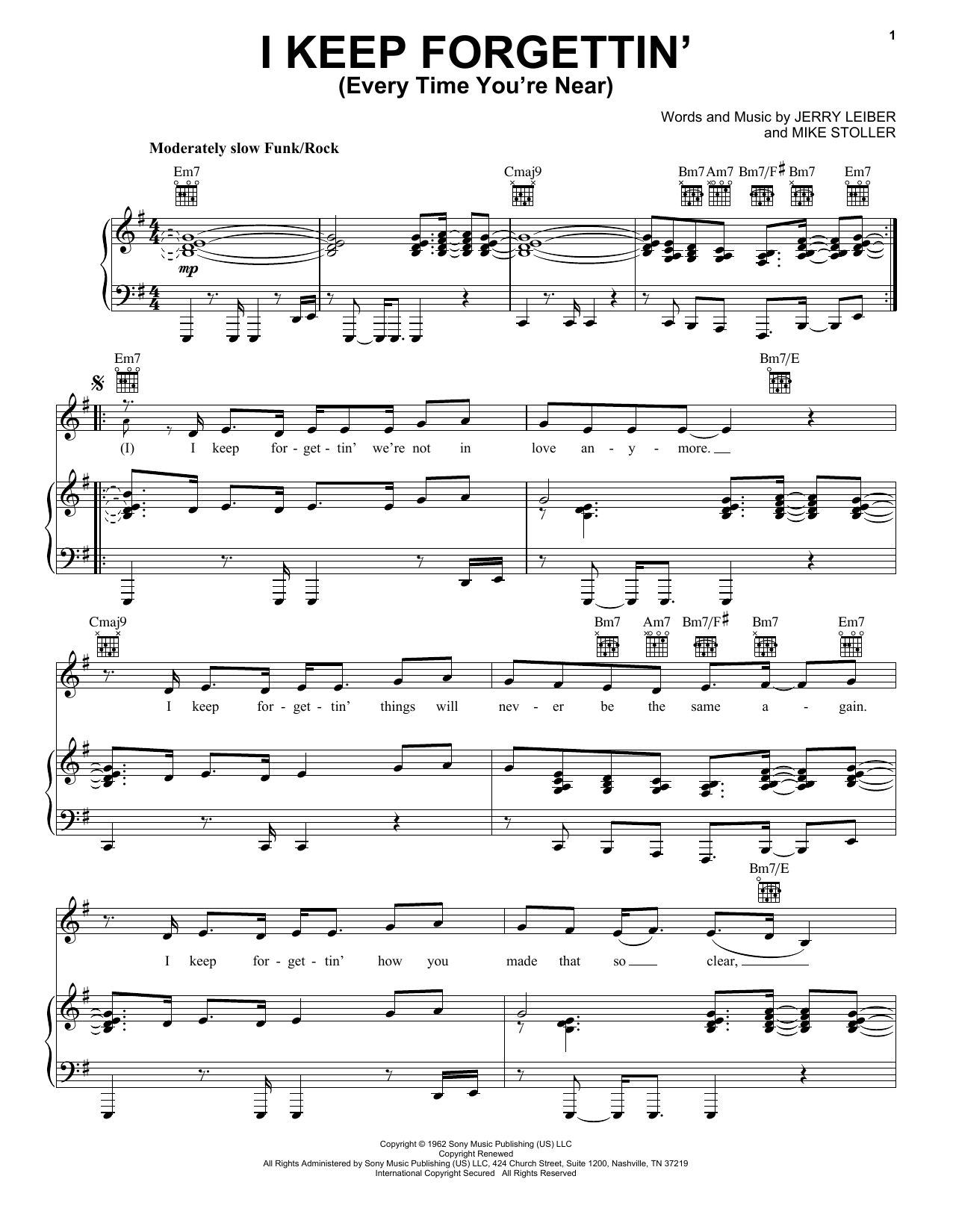 Michael McDonald I Keep Forgettin' (Every Time You're Near) sheet music notes and chords arranged for Lead Sheet / Fake Book