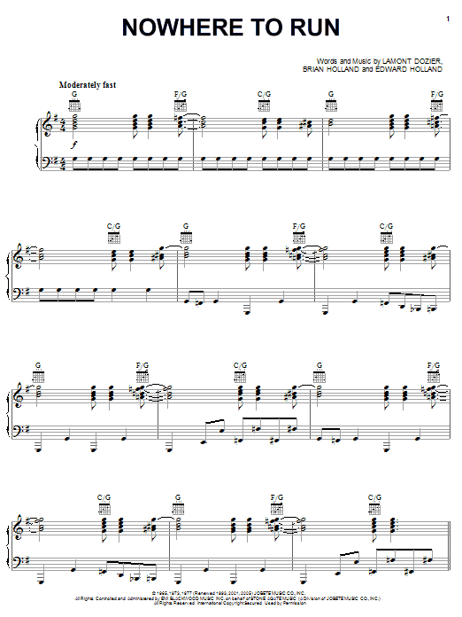 Michael McDonald Nowhere To Run sheet music notes and chords arranged for Piano, Vocal & Guitar Chords (Right-Hand Melody)