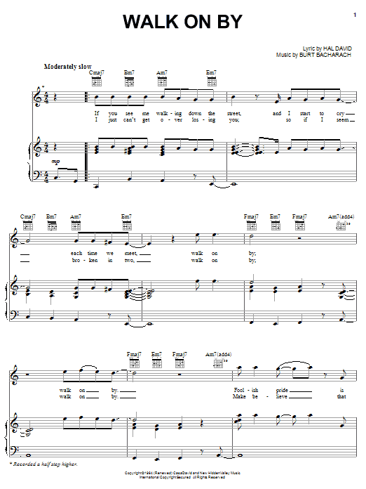 Michael McDonald Walk On By sheet music notes and chords arranged for Piano, Vocal & Guitar Chords (Right-Hand Melody)