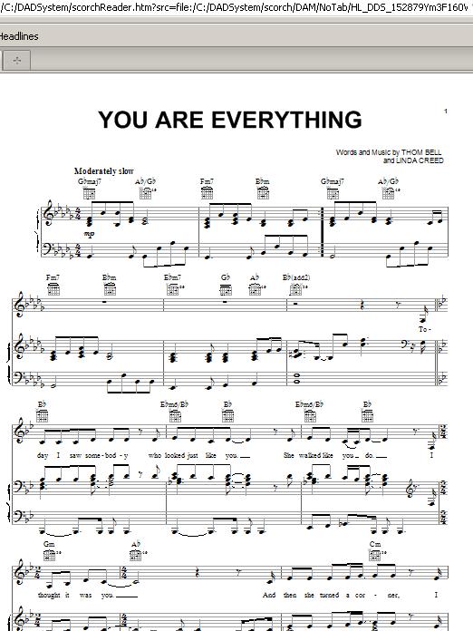 Michael McDonald You Are Everything sheet music notes and chords arranged for Piano, Vocal & Guitar Chords (Right-Hand Melody)