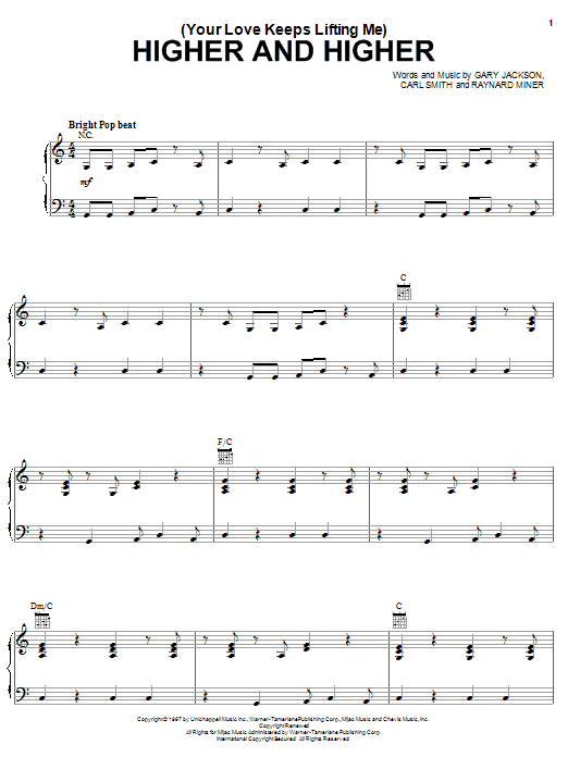 Michael McDonald (Your Love Keeps Lifting Me) Higher And Higher sheet music notes and chords arranged for Piano, Vocal & Guitar Chords (Right-Hand Melody)