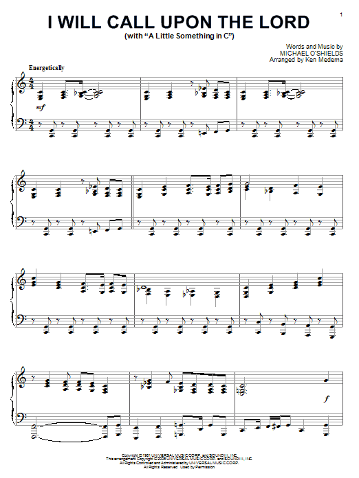Michael O'Shields I Will Call Upon The Lord sheet music notes and chords arranged for Lead Sheet / Fake Book