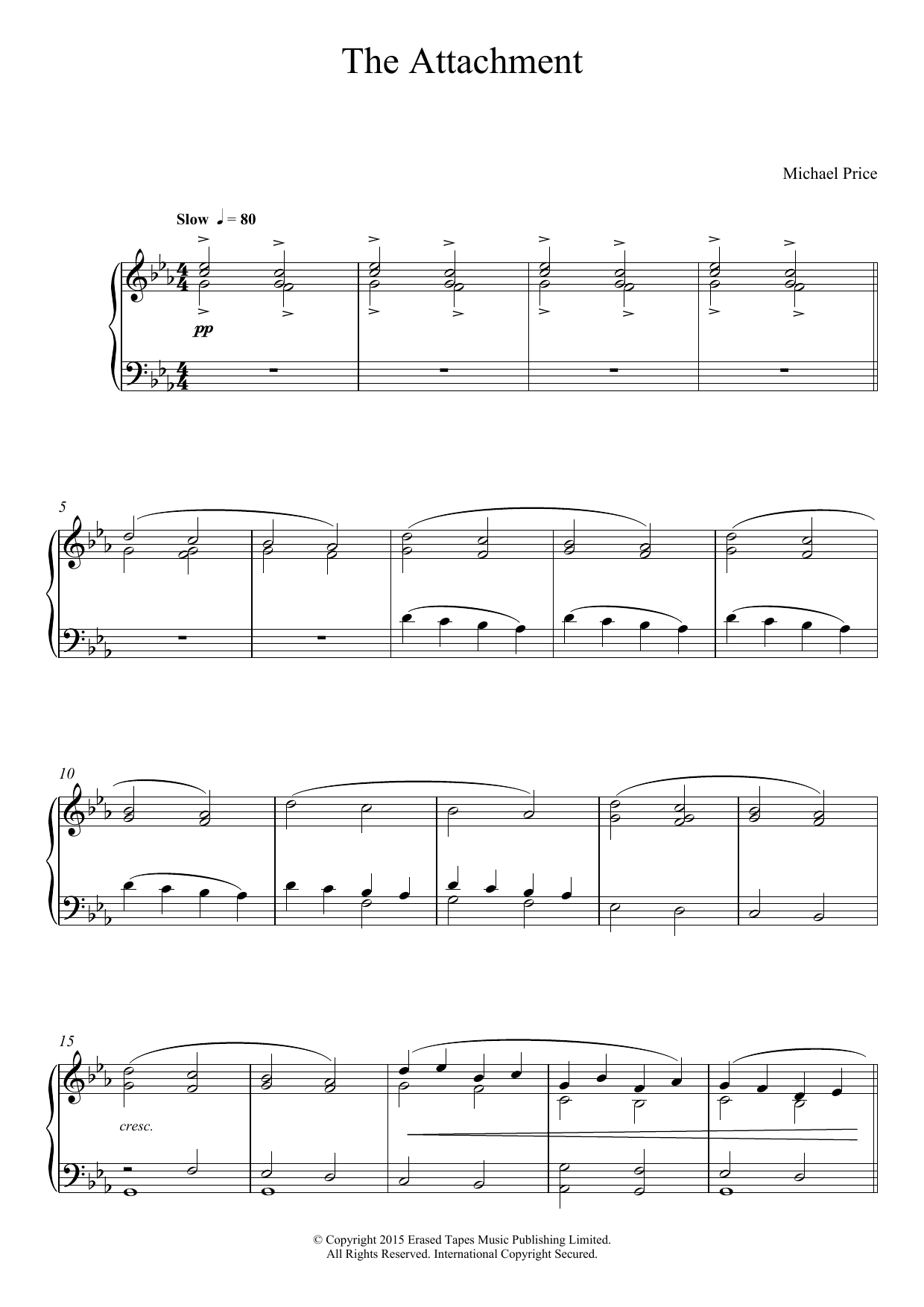 Michael Price The Attachment sheet music notes and chords arranged for Piano Solo