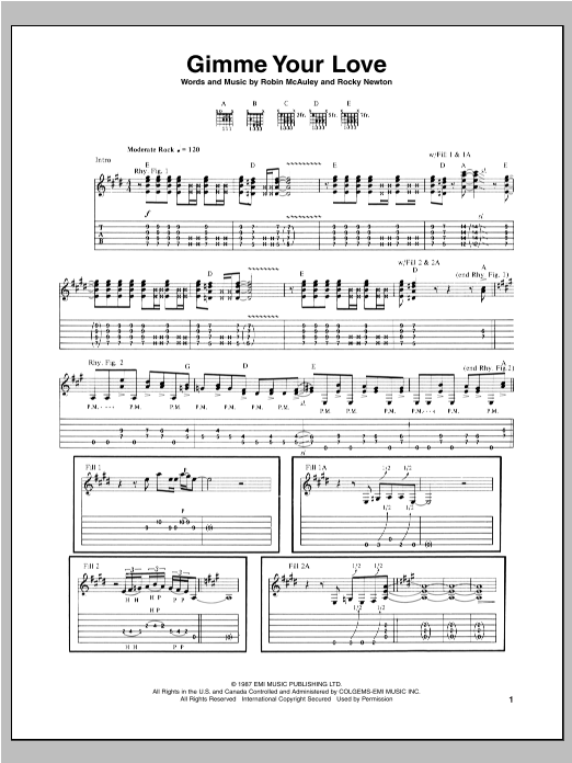 Michael Schenker Group Gimme Your Love sheet music notes and chords arranged for Guitar Tab
