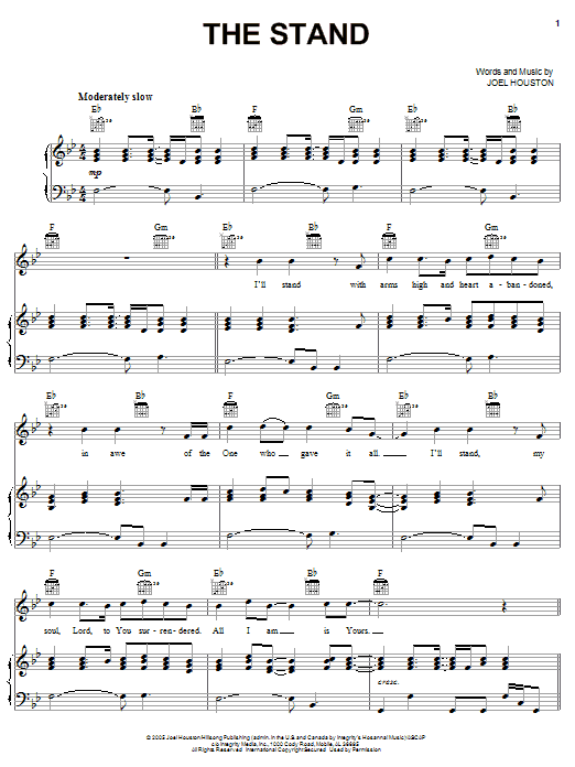 Michael Smith The Stand sheet music notes and chords arranged for Piano, Vocal & Guitar Chords (Right-Hand Melody)