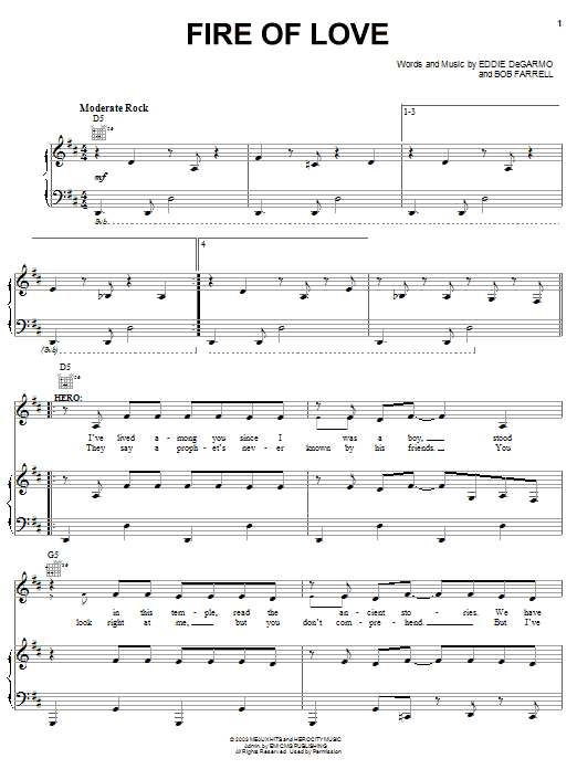 Michael Tait Fire Of Love sheet music notes and chords arranged for Piano, Vocal & Guitar Chords (Right-Hand Melody)